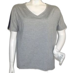 HELLY HANSEN Tee, L, Gray/Black, Short sleeves, Silt, Color block/Accent band